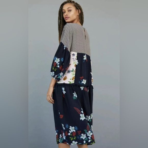 NWT Anthropologie Let Me Be Debra Floral Midi Dress Size MP Small Petite - Picture 3 of 15